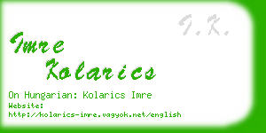 imre kolarics business card